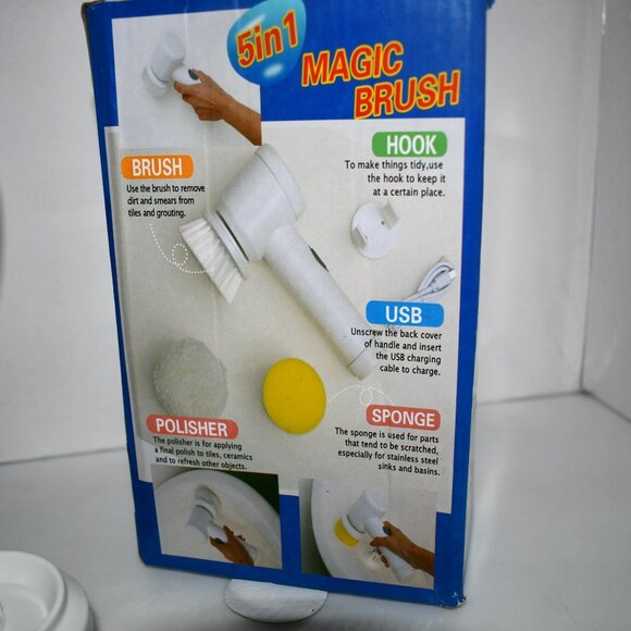 Cordless Electric Scrubbers with 6 Replaceable Heads– NWT   Features: Powerful c - Picture 4 of 4